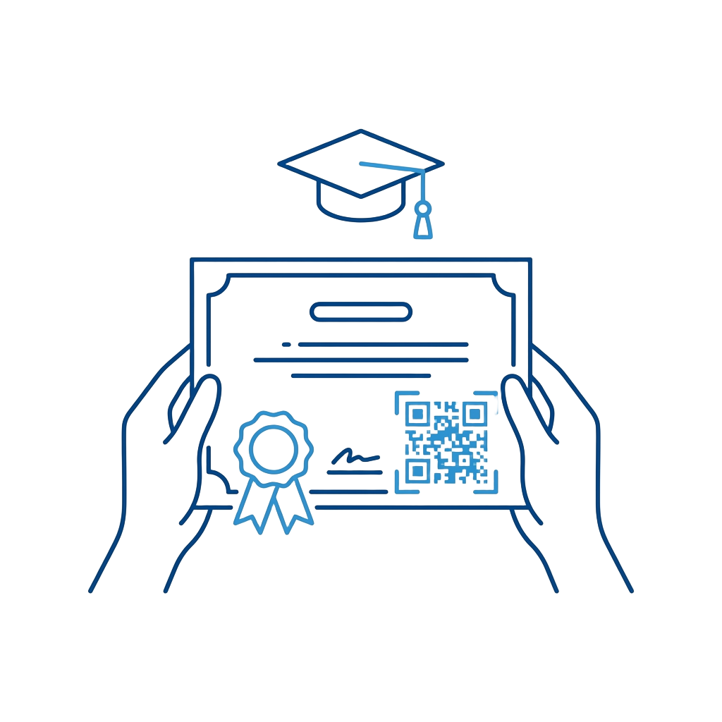 Diploma oficial PRL con código QR de verificación