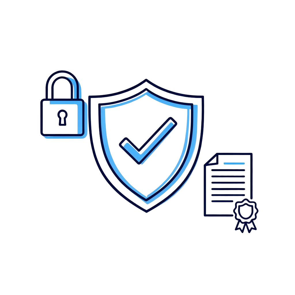 Escudo de seguridad con candado y sello RGPD
